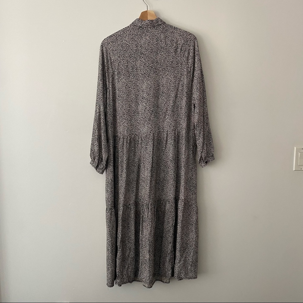 H&M Tiered Printed Maxi Dress Size S Black and Off-White - Picture 6 of 9